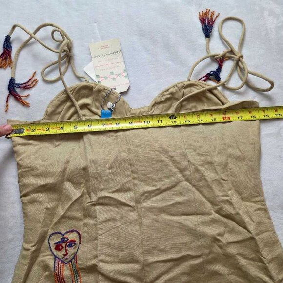 New L Farm Rio x Anthropologie embroidered linen blend dress - Picture 10 of 14